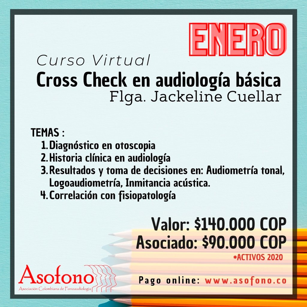 Curso virtual de Cross Check en audiología básica - ASOFONO